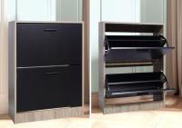 Mueble zapatero de 12 pares - Estantería de gran capacidad para vestíbulo o pasillo - (ancho) 60 x (profundidad) 24 x (alto) 80 cm - Madera clara blanca - details 149