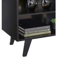 Mueble Moderno para Sala de Estar 4 Estantes de Almacenamiento Grande para Televisores de 55 Pulgadas 136 x 38 x 58 cm Madera Nero - details 5
