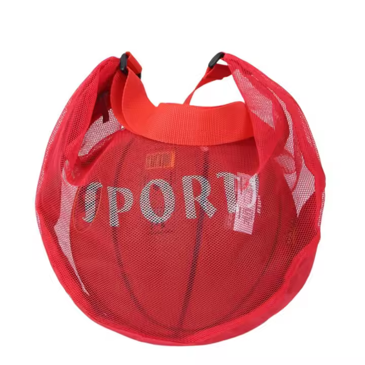 Bolsa de malla de baloncesto ajustable, tela de malla con cremallera, bolsillo cruzado, bolso ligero, estuche de almacenamiento de fútbol - 1