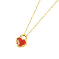 Colgante de Corazón de Doble Cara de Oro 18K Cuento de Concha Blanca de Doble Cara - details 5
