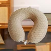 Almohada de viaje en forma de U con patrón de escamas de pescado, almohadilla para reposacabezas extraíble de rebote lento, transpirable y agradable para la piel - details 2