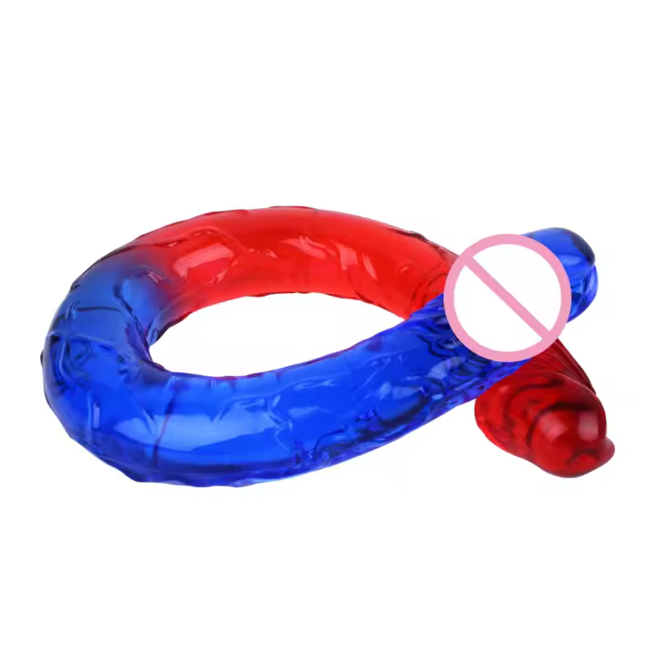 Doble Terminado Realista Dildo Endoso Flexible de Gradiente para Bióloga Anal Butt Plug - 1