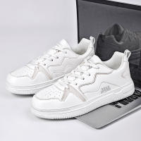 Zapatos de cuero para hombre, calzado informal, transpirable, para deportes, color blanco - details 5