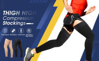 1Pair Thigh High Footless Compression Stockings Medical 20-30 MmHg Gradient Compression Leg Support for Varicose Veins Swelling - details 2