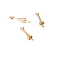 Perlas de latón de alta calidad con baño de oro de 18K, media perforación, para conectar dijes, tapas de perlas, accesorios para la fabricación de joyería DIY para mujeres - details 55