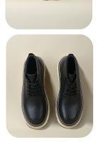 Zapatos de cuero de vaca puro de gama alta zapatos de tablero alto de piel de vaca de primera capa botas de hombre de suela grue - details 5