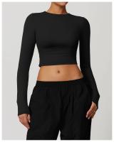 Ropa de Yoga de manga larga de afilado de secado rápido, ajustada, deportiva, ajustada, manga larga, ropa exterior, correr, Fitness, gimnasio, Tops femeninos - details 16