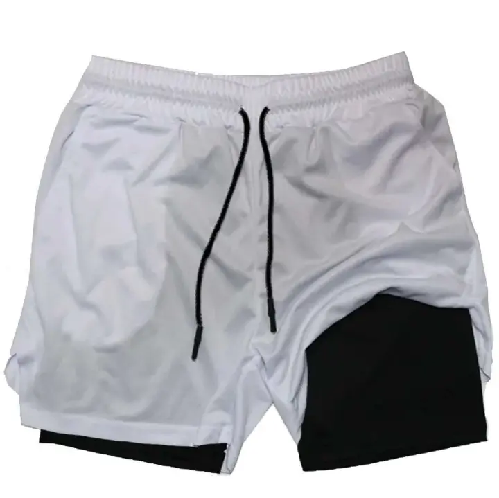 Pantalones cortos versátiles de doble capa para hombre, pantalones cortos deportivos informales de secado rápido para todos los días, verano - 1