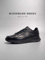 Zapatos hechos a mano, zapatos deportivos, zapatos de cuero para hombre, versátiles, pequeños, negros, que aumentan la altura. - details 3