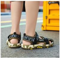 Sandalias de playa de verano para niños, sandalias deportivas antideslizantes transpirables, zapatos de playa para exteriores para niños, zapatos de seguridad planos suaves con punta cerrada - details 10