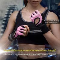 Guantes de Levantamiento de Pesas para Hombre y Mujer Equipo de Fitness Portátil con Soporte para Muñeca para Entrenamiento Cossfit Protección para Ejercicio en Gimnasio - details 8