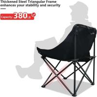 Silla portátil plegable para acampar, tela Oxford, pesca, forma de luna, para exteriores, equipo de camping VIES, ocio, picnic - details 0