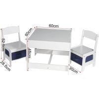Infantiles Grupo de Asientos para Niños Muebles de Madera y MDF para Niños con Espacio de Almacenamiento Gris - details 6