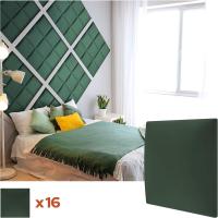 30 x 60 cm, Juego de 8 Piezas, Cabecero para Cama, Salón, Pared Decorativa, Tapizado Decoración 3D Moderna para Dormitorio, Insonorizante, Cojines Acústicos de Pared, Verde - details 15
