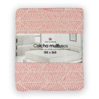 Manta multiusos 85% algodón reciclado 15% poliéster diseño sábanas rosas. - details 3