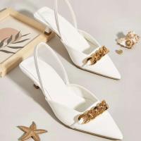 Producto Dropshipping 2024, zapatos de mujer con hebilla de Metal, tacones medios estrechos y puntiagudos negros - details 5