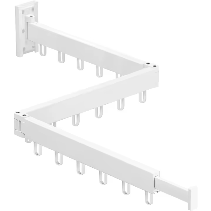 9f. x 9an. x 37al. Centímetros Tendedero Plegable de Pared, Interior o Exterior Apto con 18 Ganchos, Tendedero Abatible Estante de Toallas para Balcones, Baños, Dormitorios - 1