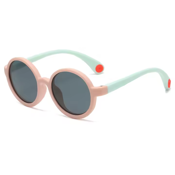 Gafas de sol polarizadas de silicona con montura redonda de moda para niños, lindas gafas de sol para bebés de alta calidad, paraguas - 1