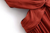 Elegante Vestido de Mujer Primavera Sin Mangas Diseño de Abertura de Seda Estilo Midi para Fiestas - details 4
