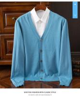 Cárdigan informal de negocios para hombre, suéter clásico con cuello en V, Color sólido, moda coreana - details 8