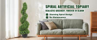SucceBuy Árbol topiario de boj artificial, árboles topiarios de imitación con hojas adicionales, juego con clasificación UV para decoración del hogar interior/exterior. - details 0