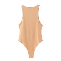 Bodysuit Veraniego Para Mujer Sexy Y Slim De Color Sólido Verde Ajustado Casual Chic Para Club Polyester Sin Decoración - details 10