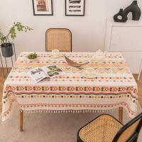 Mantel bohemio Vintage con borlas, impermeable, de algodón y lino, para Patio, exterior, sin arrugas, cubiertas protectoras de mesa - details 4