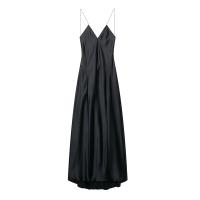 PB & ZA2025silk satén textura lencería estilo espalda descubierta temperamento vestido de noche vestido con tirantes ropa de verano para mujer - details 1