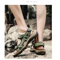 Sandalias de Cuero Genuino para Hombre Novedad de Verano, Talla Grande 38-48, Zapatos Casuales para Exteriores - details 12
