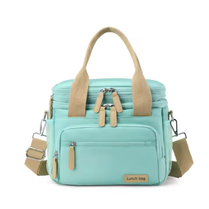 Bolsa de almuerzo de doble capa Bolsa de hielo portátil de gran capacidad Bolsa de almuerzo expandible portátil a prueba de fugas Bolsa de picnic - 1