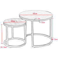 EGOONM-mesa de centro de hierro 2 en 1 para apartamento pequeño, mesa de centro para sala de estar, vidrio templado, redonda, mesa de centro lateral para sofá - details 0