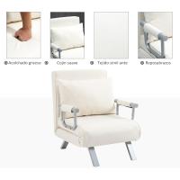 Sofá Cama Plegable Tapizado de Ante Sintético Respaldar Ajustable 5 Niveles 2 Almohadas Acolchadas - details 14