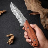 Cuchillo de cocina 1 pieza acero inoxidable martensita mango de madera sólida adecuado para barbacoa familiar uso en la cocina - details 3