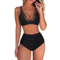 Bikini de Cintura Alta para Mujer 2024 Traje de Baño de Rayas con Cuello en V - details 24