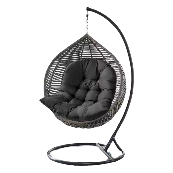 Columpio colgante de jardín tipo huevo, silla haa con cojines gruesos (solo incluye cojín para asiento) - 1