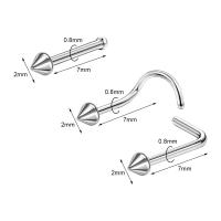 ZS-perno de Nariz de cristal CZ para hombres, forma de cruz de abeja de corazón, 316L retenedor de Pin de acero inoxidable, joyería de Piercing de fosa nasal en forma de L, 20g, 1 pieza - details 4