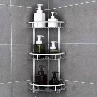 Organizador de Estante de Baño de Esquina Cesta de Pared Plateada sin Taladro - details 11