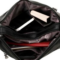 Bolso de mano de piel de vaca y cuero para mujer, bolso de gran capacidad, bolso de hombro con patrón impreso Retro, bolso cruzado femenino, nuevo - details 24