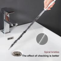 Cepillo de dragado de tuberías, cepillo de limpieza de fregadero de alcantarillado de baño, limpiador de drenaje, limpiador Flexible, herramienta removedora de orificios de tapón de obstrucción - details 2