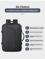 La mochila se puede aspirar y comprimir, mochila de expansión simple y de gran capacidad, de alta gama para hombres, bolsa de viaje. - details 3