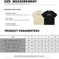LOVE bordado de letras delanteras y traseras, camiseta holgada informal de manga corta de verano para hombre, camiseta de algodón puro de marca de moda para parejas de estilo americano - details 12
