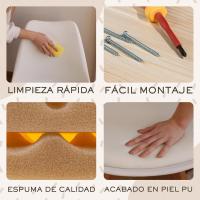 Sillas de Comedor Nórdicas Ergonómicas Madera de Haya Maciza Anti Manchas de Polipiel 2, Gris - details 4