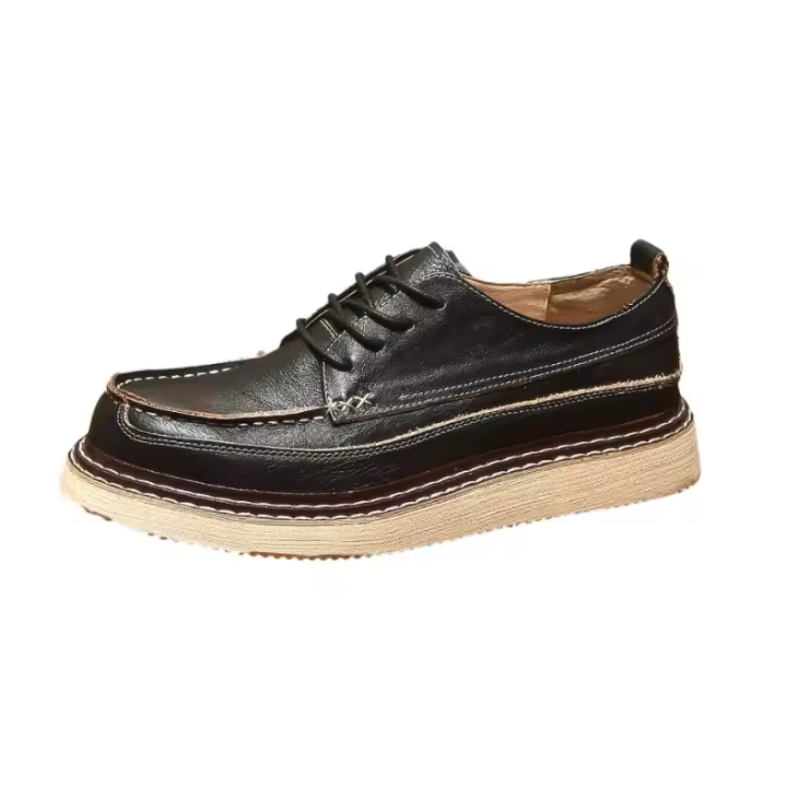 Zapatos de cuero vacuno puro de alta gama, zapatos casuales de herramientas de piel vacuna de primera capa - 1