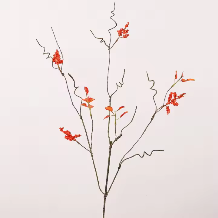 Accesorios de fotografía 84cm hoja de arce roja Artificial elegante hecho a mano planta de hoja de otoño rama de hoja de arce falsa de plástico decoración de boda - 1