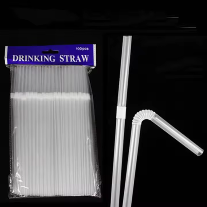 Pajitas de plástico flexibles para beber, accesorios desechables a rayas, multicolor, arcoíris, para Bar y fiesta, 100-1500 piezas - 1