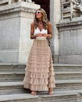 Falda Larga de Encaje de Estilo Bohemio de Cintura Alta para Mujeres Houzhou - details 6