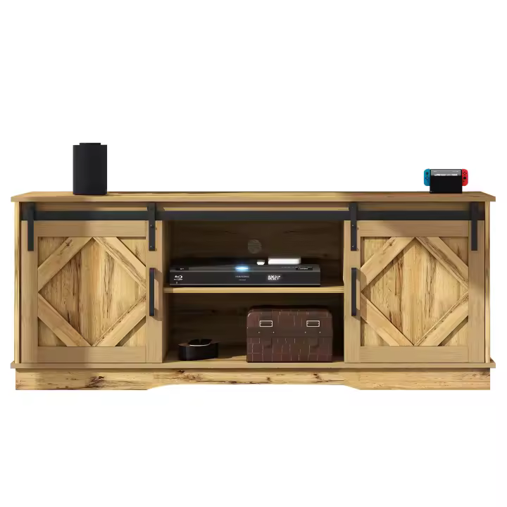 Mueble Grande para TV Diseño Moderno con 2 Puertas Estantería Ajustable para Sala de Estar - 1