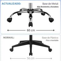 Silla Giratoria de Oficina Sillón de Trabajo con Respaldo Tapizado Asiento Sintético Altura Ajustable Negro - details 35