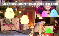 Night Lights for Kids Pear Shaped Cute Silicone Nightlight 7 Colors Dimmable Night Lamp USB Charging for Bedroom Bedside Room - details 12