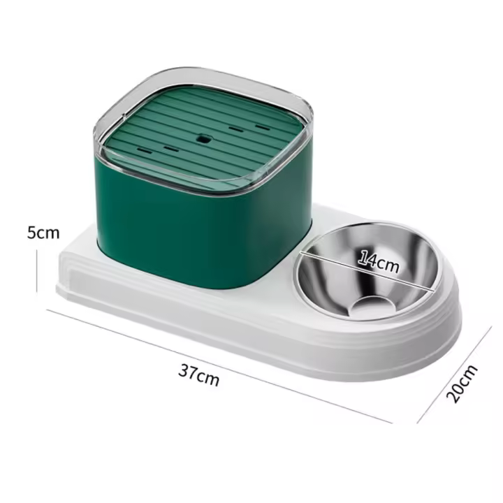 Dispensador de Comida y Agua Filtrada Recirculante 3L Fontanera de Agua Automática para Gatos 2 EN1 - 1